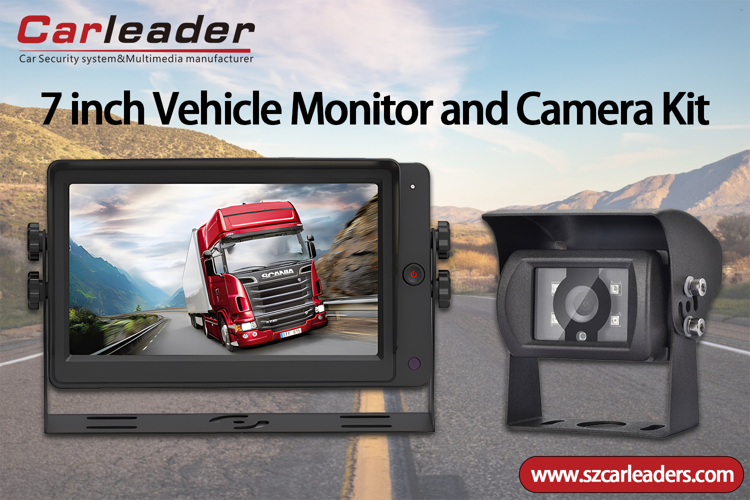 Kit de moniteur et caméra de vue arrière de voiture AHD 7 pouces