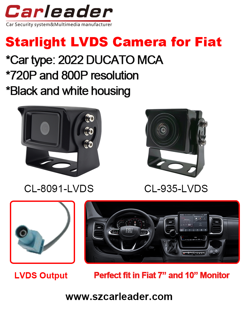 Carleader LVDS caméra de recul pour véhicule adaptée pour Fiat Ducato