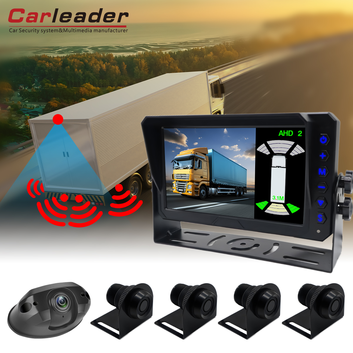 Carleader 7 pouces de stationnement Radar Système de surveillance de l'inversion ---- idéal pour le stationnement et l'inversion