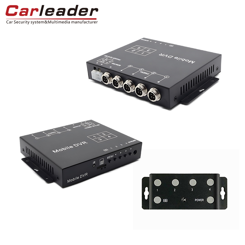 Carleader 4CH AHD 1080p Mini Mobile DVR Prise en charge du stockage de la carte TF
