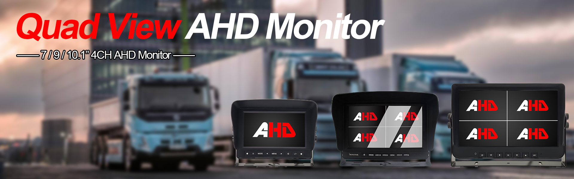 Moniteur AHD à quatre vues
