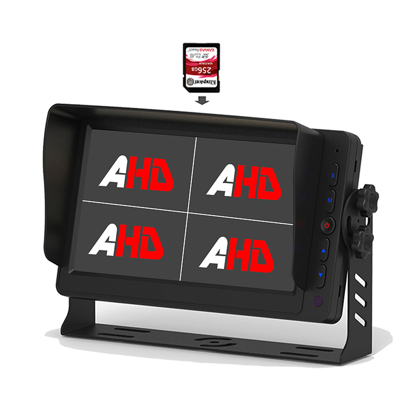 Moniteur AHD d'enregistrement vidéo de camion à affichage quadruple Carleader de 7 pouces