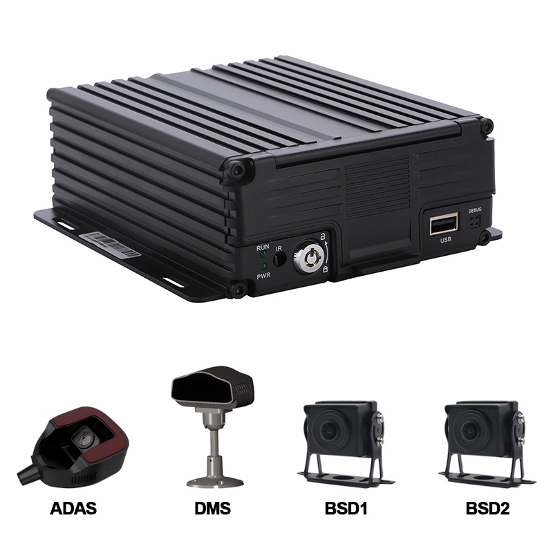 DVR mobile avec disque dur AI 4 canaux prenant en charge ADAS + DMS + BSD