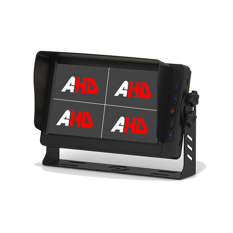 Moniteur Quad AHD 7 pouces avec enregistrement sur carte SD et 4 entrées vidéo pour systèmes de caméras de véhicules