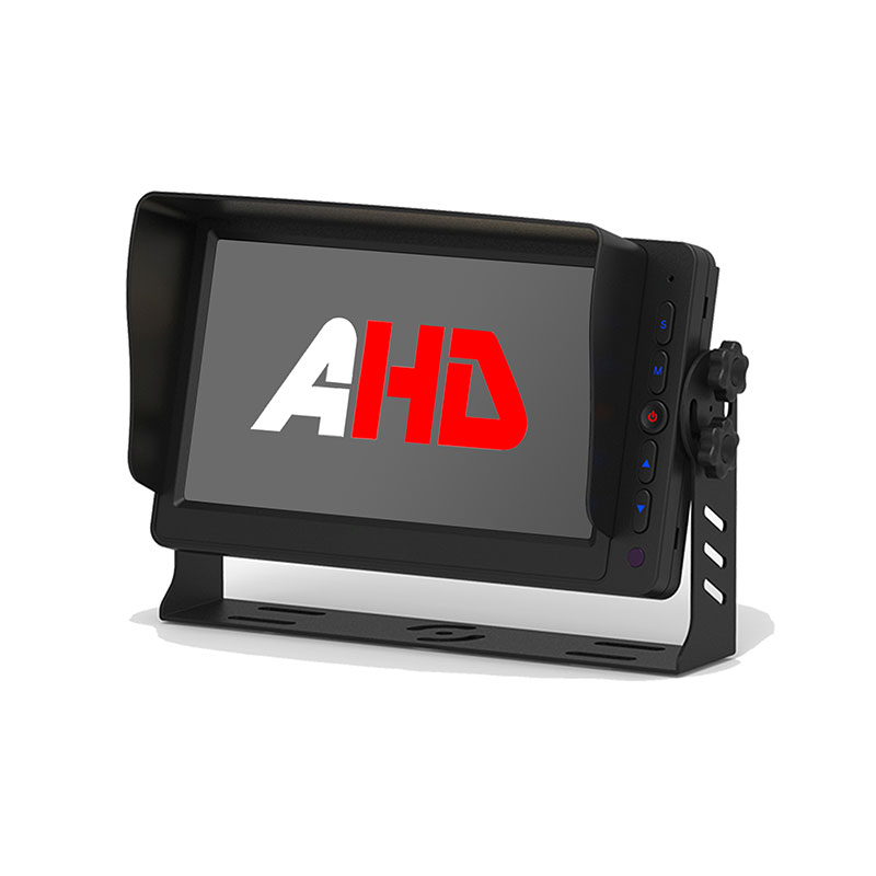 Moniteur de véhicule AHD de 7 pouces avec 5 boutons rétroéclairés et deux entrées vidéo