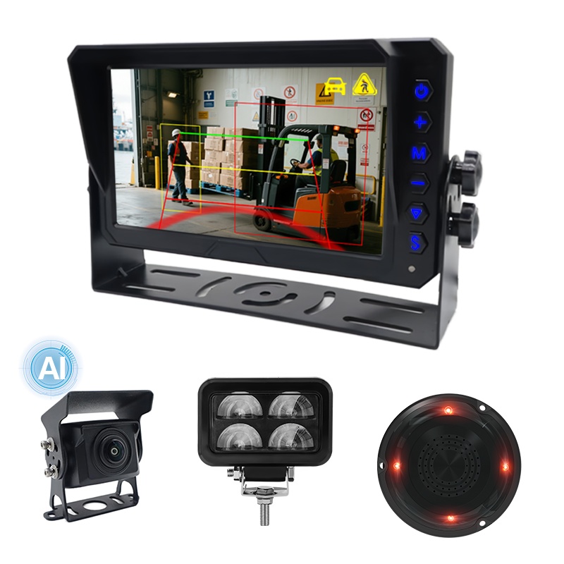 Système de surveillance de la détection de l'IA avec avertissement en U pour chariot élévateur